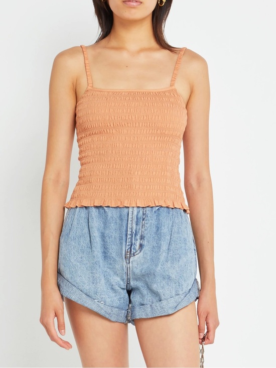 Hollister Tops - Hollister Smocked Crop Cami Tank Pink XS Y2K Coquette Summer Top